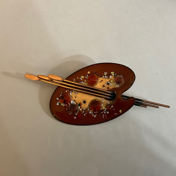 Matisse Renoir Palette Brooch Pin Artist - Picture 1 of 2